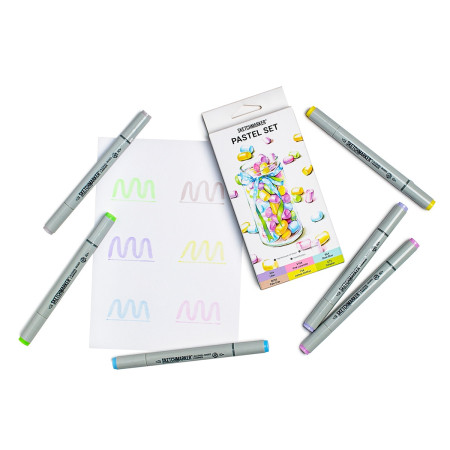 Набор маркеров SKETCHMARKER Pastel 6 шт + коробка MPSM-6PAST