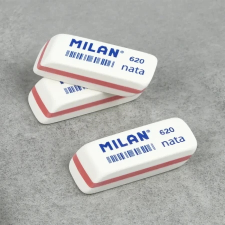 Ластик прямоугольный MILAN "620 nata" 56 x 19 x 12 мм, синт.каучук, белый, со скошенным краем ML-CPM620