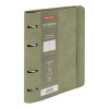 Тетрадь на кольцах 120л. А5 BRAUBERG "ELEGANT" экокожа, с резинкой, оливковый S-405244
