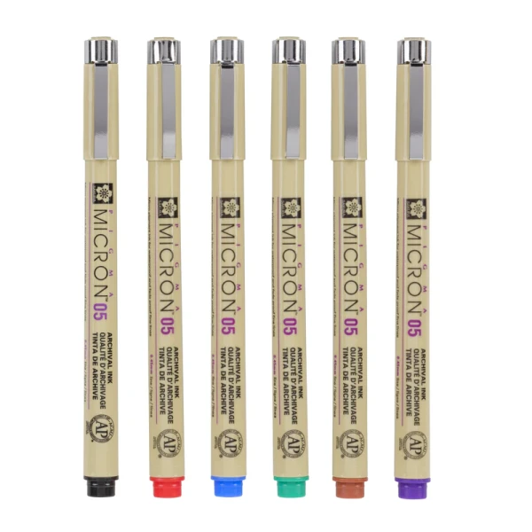 Набор капиллярных ручек SAKURA Pigma Micron 6 цветов (0.45 мм) RTPOXSDK056A