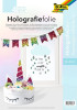Фольга голографическая самоклеящаяся FOLIA 23 x 33 см, набор 4 шт, радужный градиент FL-347