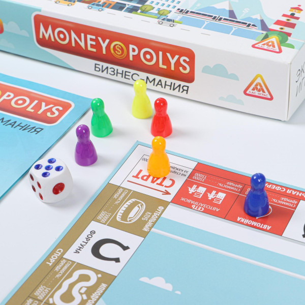 Настольная игра: Экономическая игра "Money Polys. Бизнес мания" 8+ SIM-188079