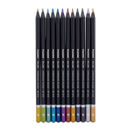 Набор цветных карандашей BRUYNZEEL Expression Colour Metallic 12 цветов в металлической коробке RT60312212