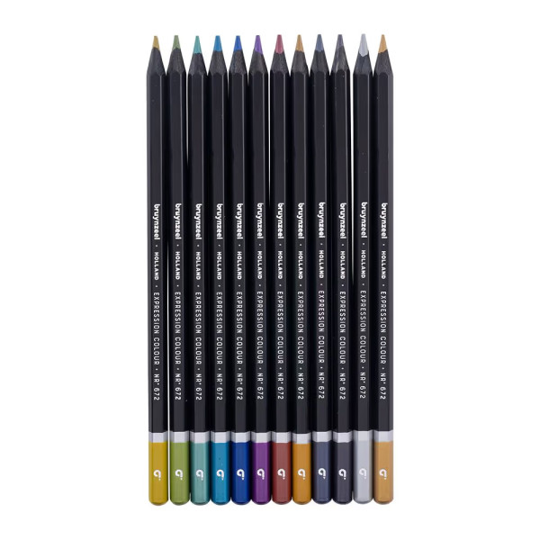 Набор цветных карандашей BRUYNZEEL Expression Colour Metallic 12 цветов в металлической коробке RT60312212