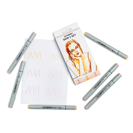 Набор маркеров SKETCHMARKER Skin 2 6 шт + коробка MPSM-6SKIN2