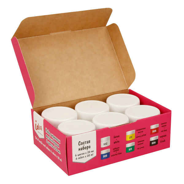 Набор матовых акриловых красок VISTA-ARTISTA Idea 6 цв x 20 мл IMAS-06