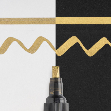 Маркер SAKURA Pen-Touch Calligrapher толстый стержень 5.0 мм Золотой MPXPFK-C-51