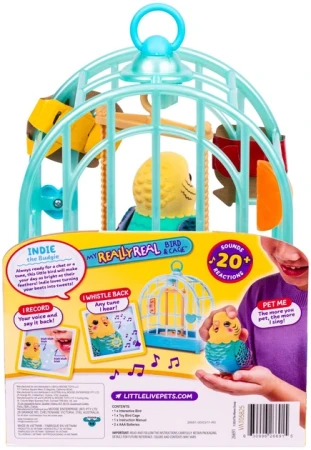 Игрушка интерактивная Moose "Попугайчик  в клетке"  голубой UT-26691