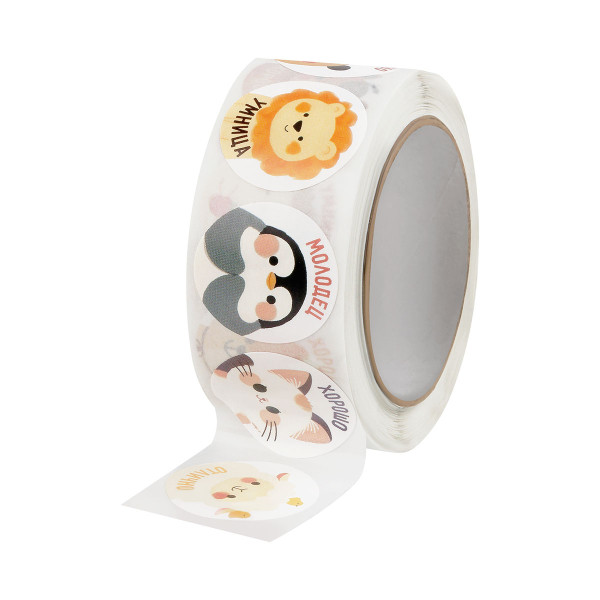 Наклейки бумажные MESHU "Animals" поощрительные,500 наклеек RE-MS_65935