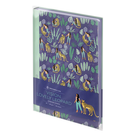 Записная книжка А5 80л. Greenwich Line "Vision. Lovely leopard" ЛАЙТ, кожзам, тон. блок, цв. срез RE-NA5_30760