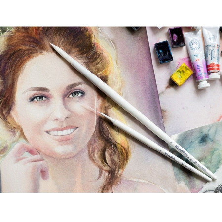 Кисть Roubloff Aqua White liner синтетика белая лайнер обойма soft-touch ручка короткая белая №1 MPAqSw4-01-05wT