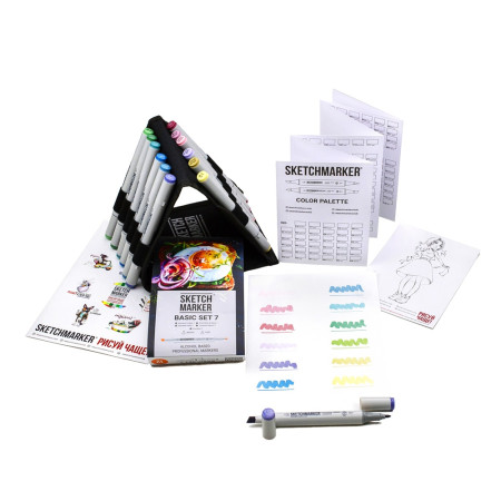 Набор маркеров SKETCHMARKER Basic 7 12 шт + сумка органайзер MPSM-12BAS7