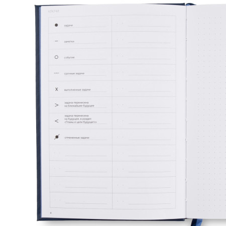 Блокнот для записей Стихия Bullet Journal 100 г/м2, 14 x 20 см, 80 л, жесткая обложка, тёмно-синий NP-ST04054
