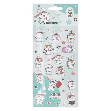 Наклейки объемные MESHU "Ninja Rabbity" 10 x 23 см RE-MS_66578