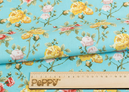 Ткань для пэчворка PEPPY ВЕРСАЛЬСКИЕ САДЫ 50 x 55 см 146 ± 5 г/м2 100% хлопок ВС-14 голубой