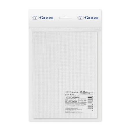 Канва GAMMA Aida №14 100% хлопок 1 шт 30 x 40 см ± 2 см белый K04-30-40
