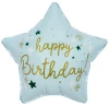 Шар фигурный FALALI Звезда Happy Birthday, голубой сатин 46 см 1 шт SF-24602S