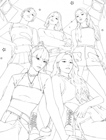 Раскраска: K-pop! Раскраска с участниками самых известных корейских групп EKS-895570