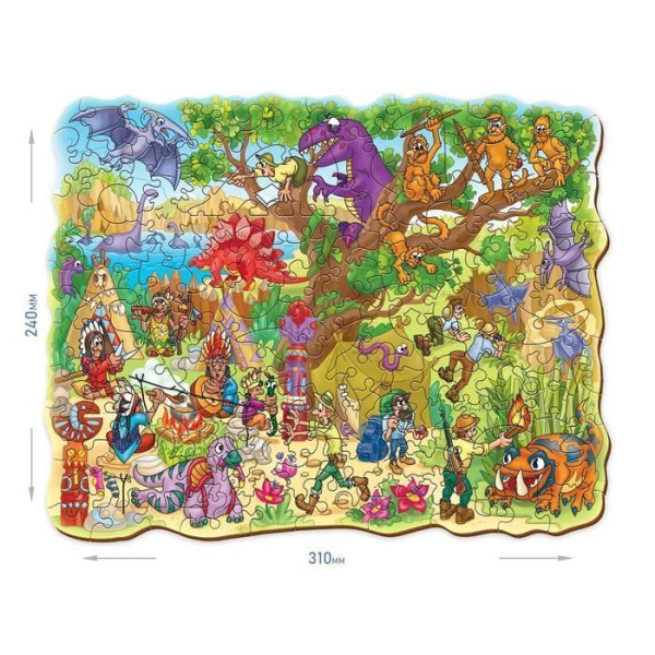 Фигурный деревянный пазл "FUN ART collection" Затерянный мир MAG8339