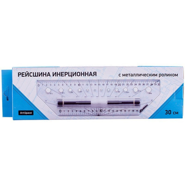 Рейсшина 30 см ArtSpace металлический ролик RE-РМ_1292