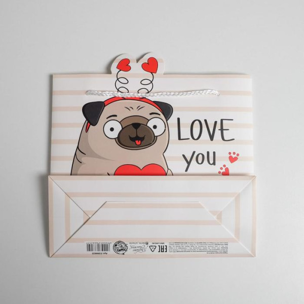 Пакет подарочный "Love you" 25 x 26 x 10 см SIM-5266625