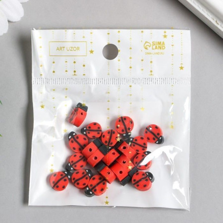 Бусины для творчества PVC "Божьи коровки" 20 шт 1 x 1 x 1 см SIM-7829733