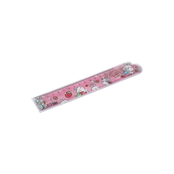 Линейка 15 см MESHU "Bubble bunny" ПВХ с блестками, ассорти, европодвес RE-MS_50868