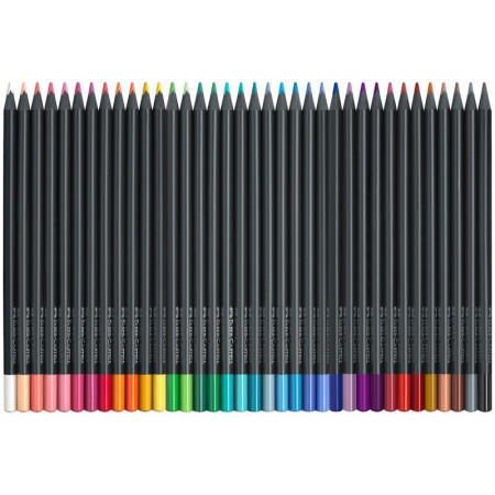 Карандаши цветные Faber-Castell "Black Edition" 36 цв трехгранные, черное дерево, заточенные, картон RE-116436