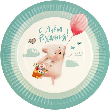 Тарелки бумажные MESHU "Сute bunny" 18 см, 6 шт RE-MS_55434