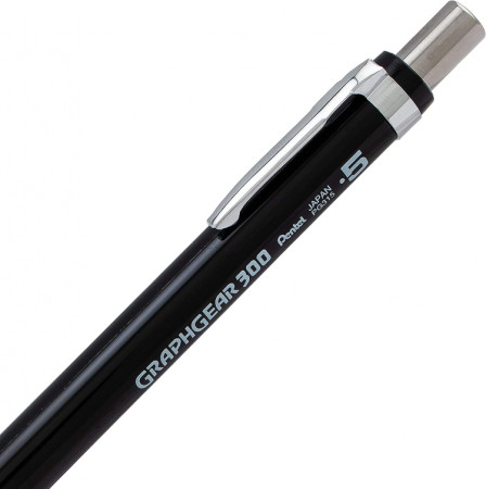 Карандаш PENTEL Graphgear 300 автоматический 0.5 мм, черный корпус PG315-AX