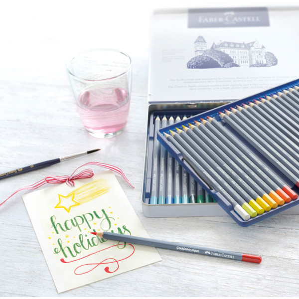 Карандаши акварельные художественные Faber-Castell "Goldfaber Aqua" 48 цв, метал.коробка RE-114648