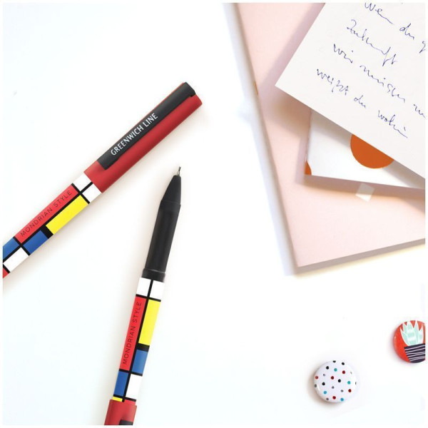 Ручка шариковая Greenwich Line "Mondrian" синяя, 0.7 мм, игольчатый стержень, грип, софт-тач RE-GL_24555/Pbl_32654