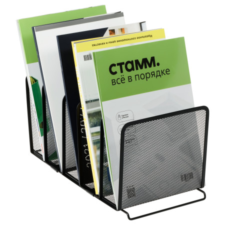 Лоток-сортер вертикальный СТАММ, металл, 5 секций, черный RE-ЛТВ-30836