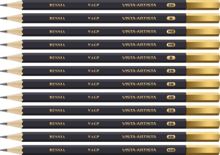 Чернографитный карандаш заточенный VISTA-ARTISTA 1 шт VAGP