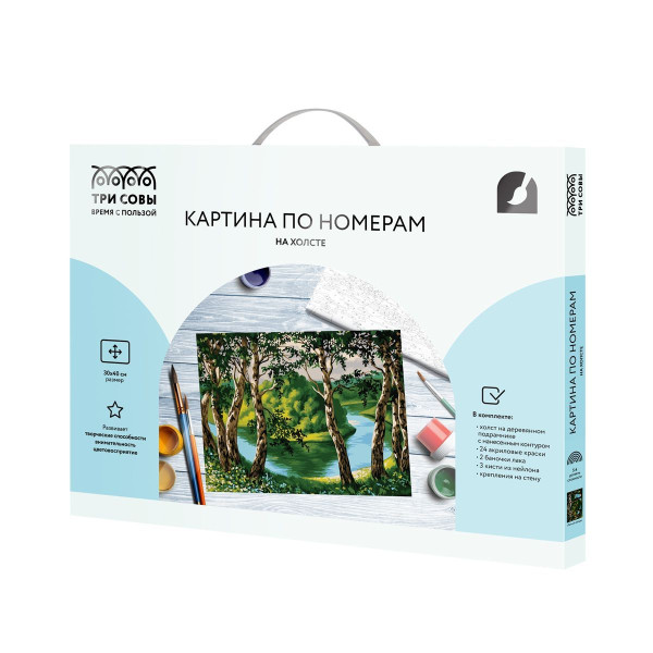 Картина по номерам на холсте ТРИ СОВЫ "Летний пейзаж" 30 x 40 см, краски, кисть RE-КХ3040_53833