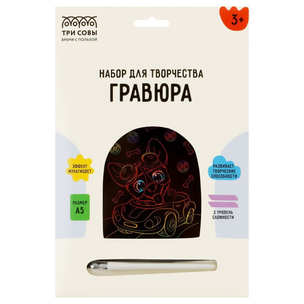 Гравюра с мультицветной основой ТРИ СОВЫ А5 "Гонщик" RE-GA5_49954