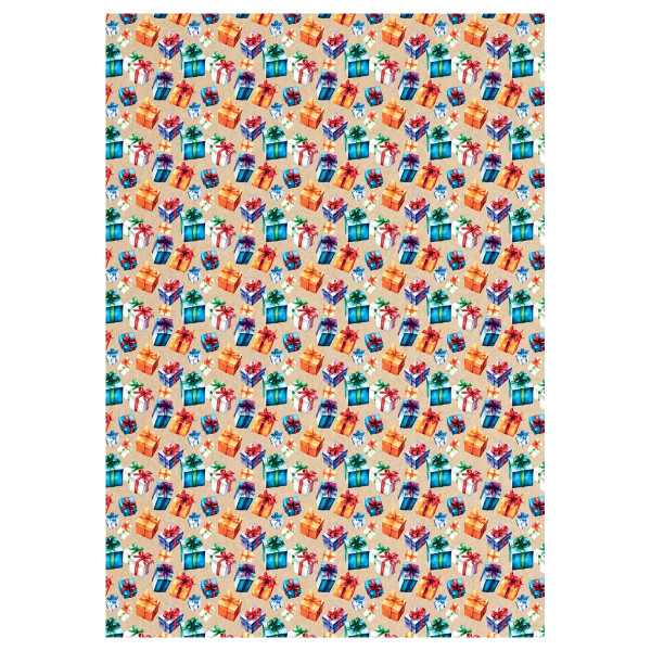 Упаковочная бумага глянцевая MESHU "Happy birthday" 1л. 70 x 100 см 70 г/м2, ассорти, 4 дизайна RE-MS_62814