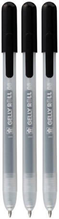 Ручка гелевая SAKURA Gelly Roll Stardust, набор 3 шт, черный, средний наконечник 0.8 мм, выдвижной корпус RTPXGBRACL3B