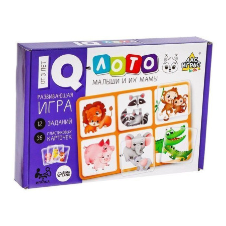 Развивающая игра IQ-лото "Мамы и малыши" SIM-7769064