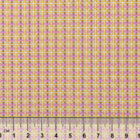 Ткань для пэчворка PEPPY БАБУШКИН СУНДУЧОК 50 x 55 см 140 ± 5 г/м2 100% хлопок БС-15 клетка яр.желтый/бирюзовый