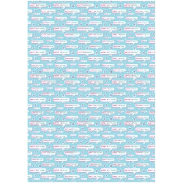 Упаковочная бумага глянцевая MESHU "Happy Birthday" 1л. 70 x 100 см 80 г/м2 RE-MS_53474