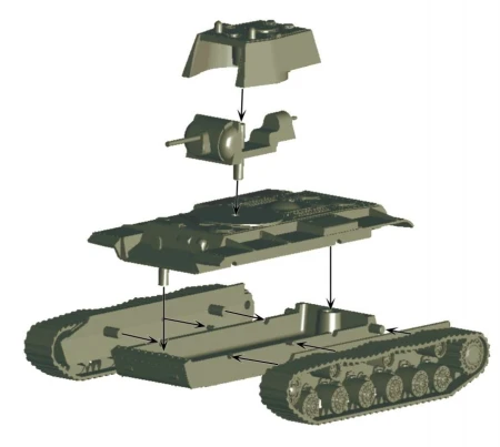 Сборная модель: Советский танк КВ-1 с пушкой Ф32, З-6190