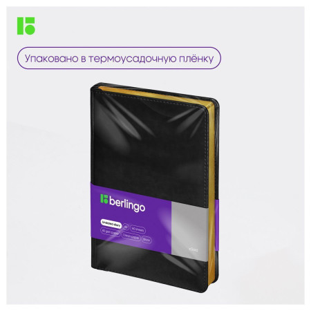 Ежедневник недатированный A5 160л. Berlingo "xGold" кожзам, зол. срез, черный RE-UD0_81505