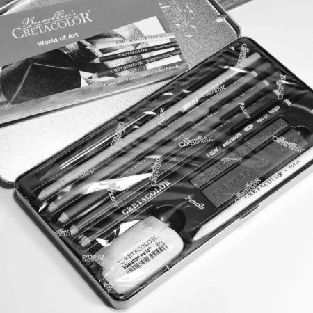 Набор для графики CRETACOLOR Artino Graphite 10 предметов, мет.пенал CR40021
