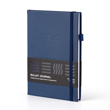Блокнот для записей Стихия Bullet Journal 100 г/м2, 14 x 20 см, 80 л, жесткая обложка, тёмно-синий NP-ST04054