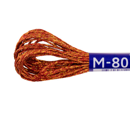 Нитки для вышивания GAMMA мулине NM металлик 8 м красный/золотистый MG-NM-80