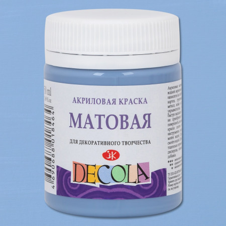 Краска акриловая DECOLA матовая, банка 50 мл, 535 Пыльная синяя NP-14328535