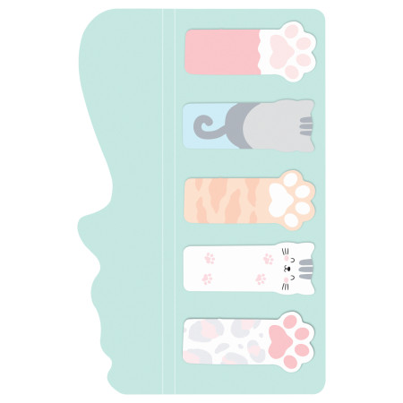 Флажки-закладки MESHU "Meow paw" 20 л, 5 цветов, европодвес RE-MS_54265
