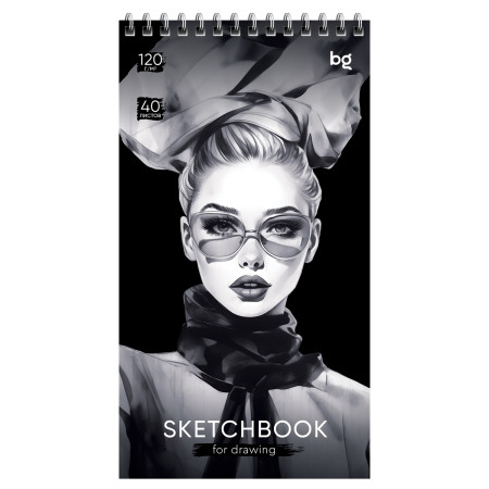 Скетчбук 40л. 105 x 195 мм BG "Fashion Week" 120 г/м2, на гребне RE-С A540гр_58933