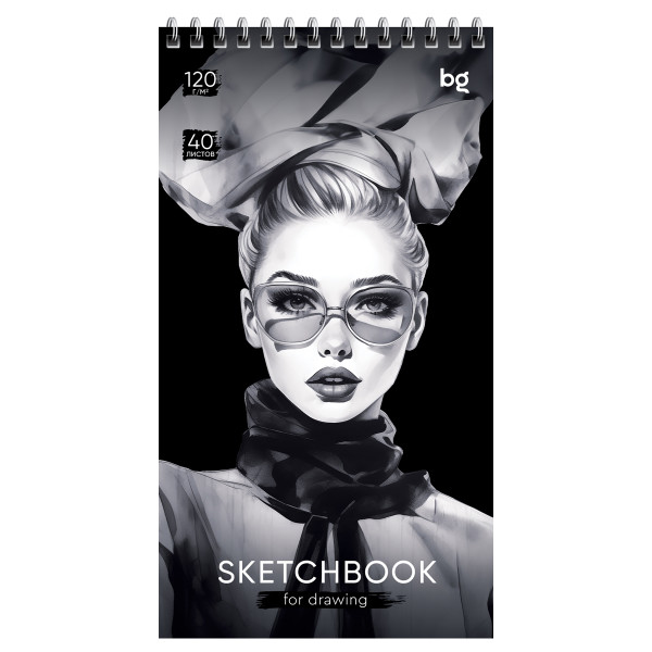 Скетчбук 40л. 105 x 195 мм BG "Fashion Week" 120 г/м2, на гребне RE-С A540гр_58933